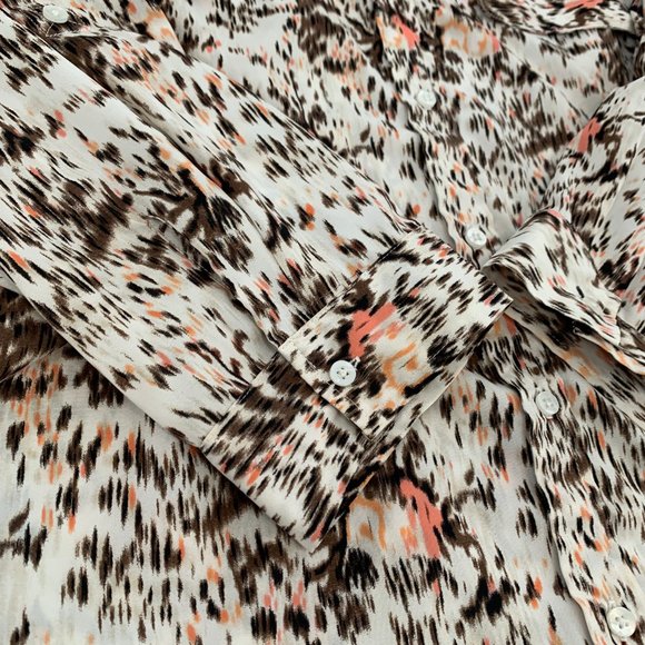 White‎ Stag Button Down Chiffon Blouse Collared XL (16-18) Long Sleeve Polyester - Picture 6 of 13